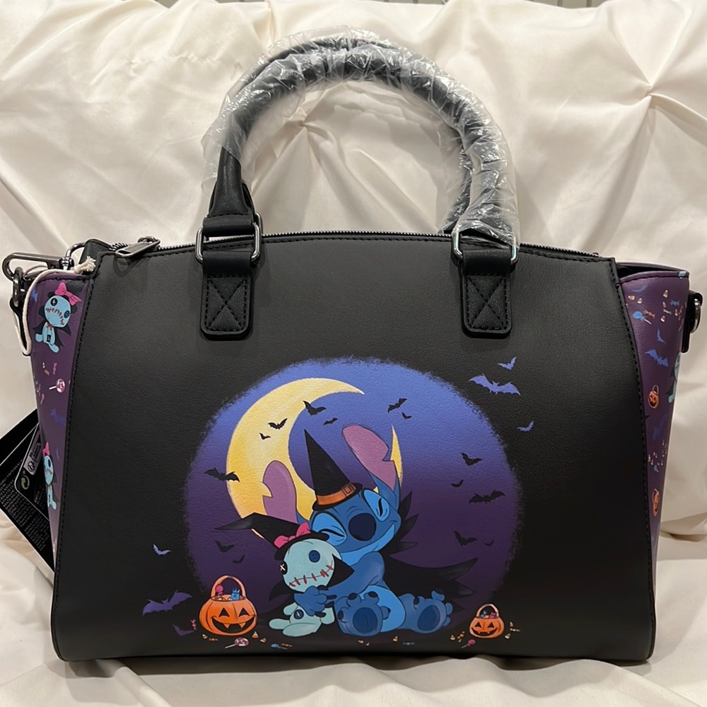 Loungefly X Disney Lilo & Stitch Halloween Scrump & Stitch Satchel Bag NWT 🦇🎃 - Picture 1 of 9